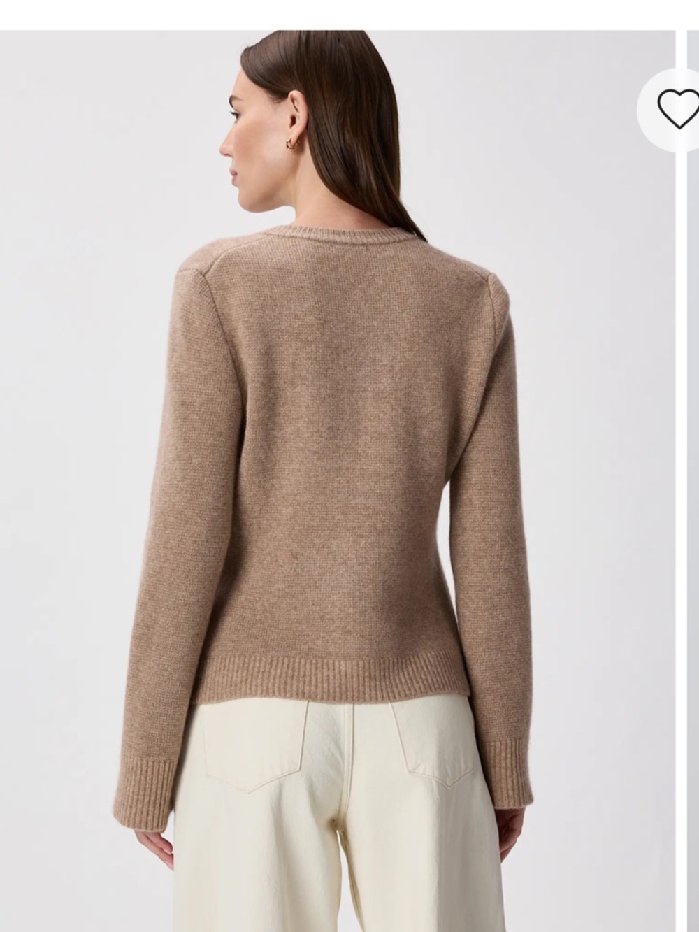 Quince  Mongolian Cashmere Structured Cardigan Sweater Oatmeal Size Small - Picture 2 of 7